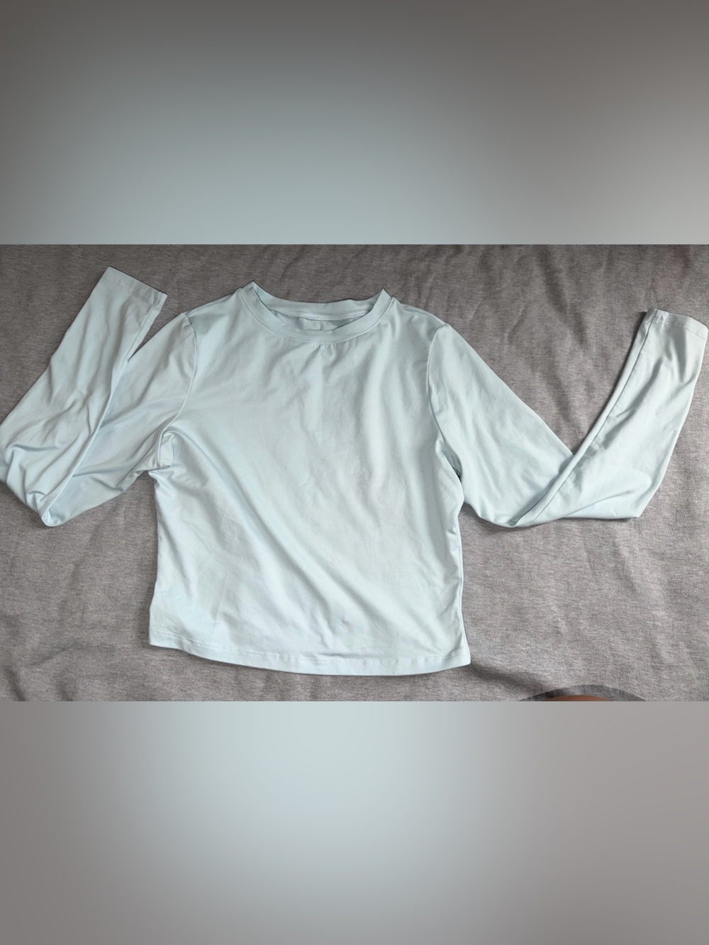Light Blue Long-Sleeve Crewneck Top - Women